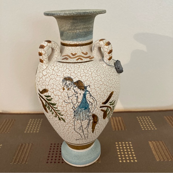Vintage Greek Handmade & Hand Painted Ceramic Vase - Picture 2 of 8
